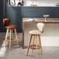 Scandinavian Wood Leather Counter Stools Low Back Bar Stools with Round Seat Clearhalo 'Bar Furniture' 'Bar Stools' 'bar_stools' 'furn' 'furn_bar_stools' 'furniture_bar_stools' 'Kitchen & Dining Furniture' 'kitchen&dining_furn' 'kitchen' 'kitchen_furn' Furniture' 4212336