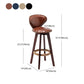 Scandinavian Wood Leather Counter Stools Low Back Bar Stools with Round Seat Clearhalo 'Bar Furniture' 'Bar Stools' 'bar_stools' 'furn' 'furn_bar_stools' 'furniture_bar_stools' 'Kitchen & Dining Furniture' 'kitchen&dining_furn' 'kitchen' 'kitchen_furn' Furniture' 4212366