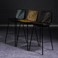 Scandinavian Leather Counter Stools Low Back Bar Stools with Square Seat (Set of 2) Clearhalo 'Bar Furniture' 'Bar Stools' 'bar_stools' 'furn' 'furn_bar_stools' 'furniture_bar_stools' 'Kitchen & Dining Furniture' 'kitchen&dining_furn' 'kitchen' 'kitchen_furn' Furniture' 4212389