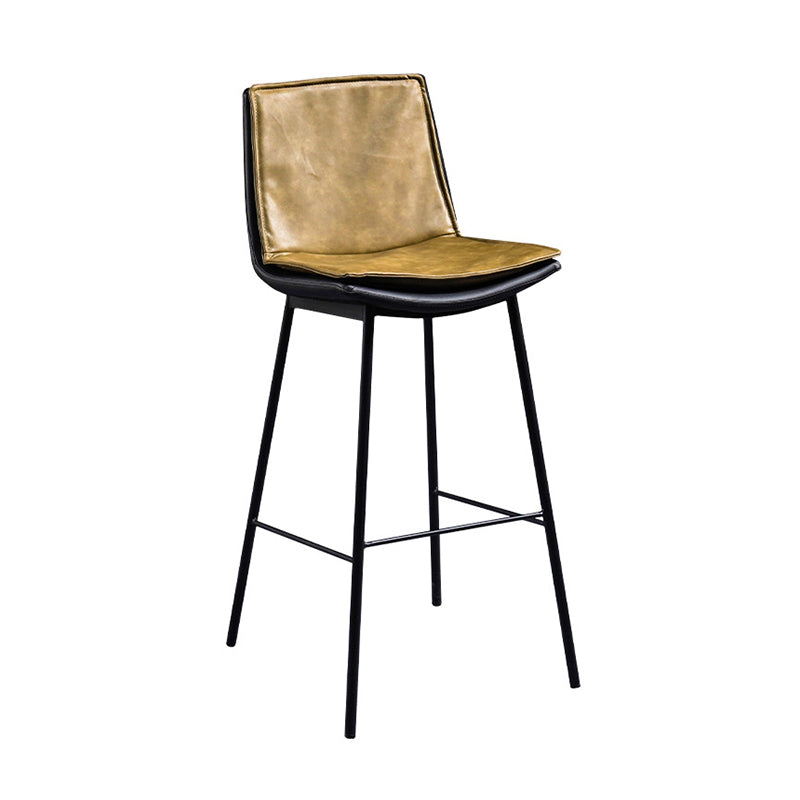 Scandinavian Leather Counter Stools Low Back Bar Stools with Square Seat (Set of 2) Clearhalo 'Bar Furniture' 'Bar Stools' 'bar_stools' 'furn' 'furn_bar_stools' 'furniture_bar_stools' 'Kitchen & Dining Furniture' 'kitchen&dining_furn' 'kitchen' 'kitchen_furn' Furniture' 4212390