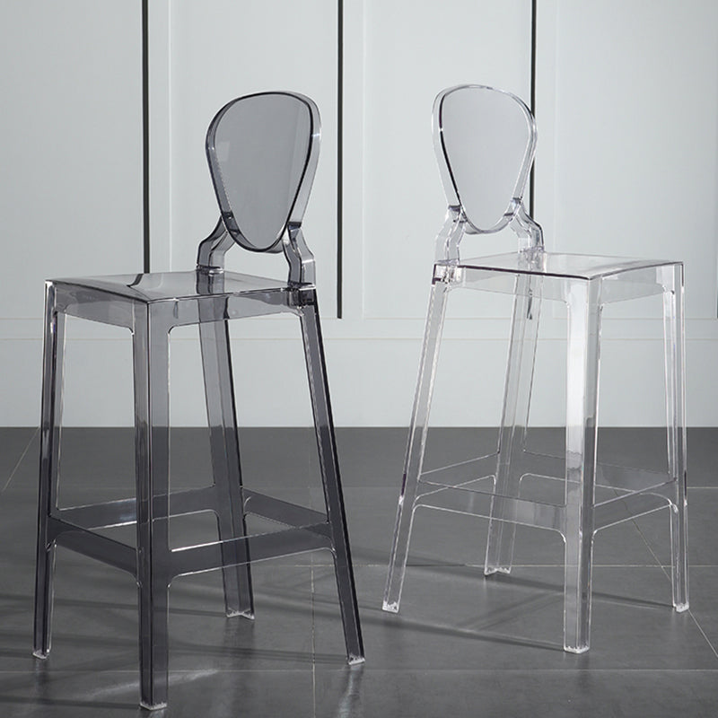 Nordic Style 30-inch Barstool Transparent Plastic Backrest Bar Stool for Dining Room Clearhalo 'Bar Furniture' 'Bar Stools' 'bar_stools' 'furn' 'furn_bar_stools' 'furniture_bar_stools' 'Kitchen & Dining Furniture' 'kitchen&dining_furn' 'kitchen' 'kitchen_furn' Furniture' 4212398