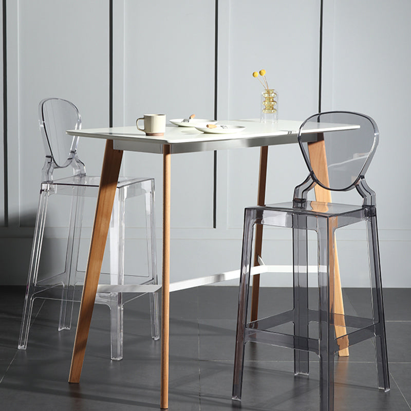 Nordic Style 30-inch Barstool Transparent Plastic Backrest Bar Stool for Dining Room Clearhalo 'Bar Furniture' 'Bar Stools' 'bar_stools' 'furn' 'furn_bar_stools' 'furniture_bar_stools' 'Kitchen & Dining Furniture' 'kitchen&dining_furn' 'kitchen' 'kitchen_furn' Furniture' 4212401