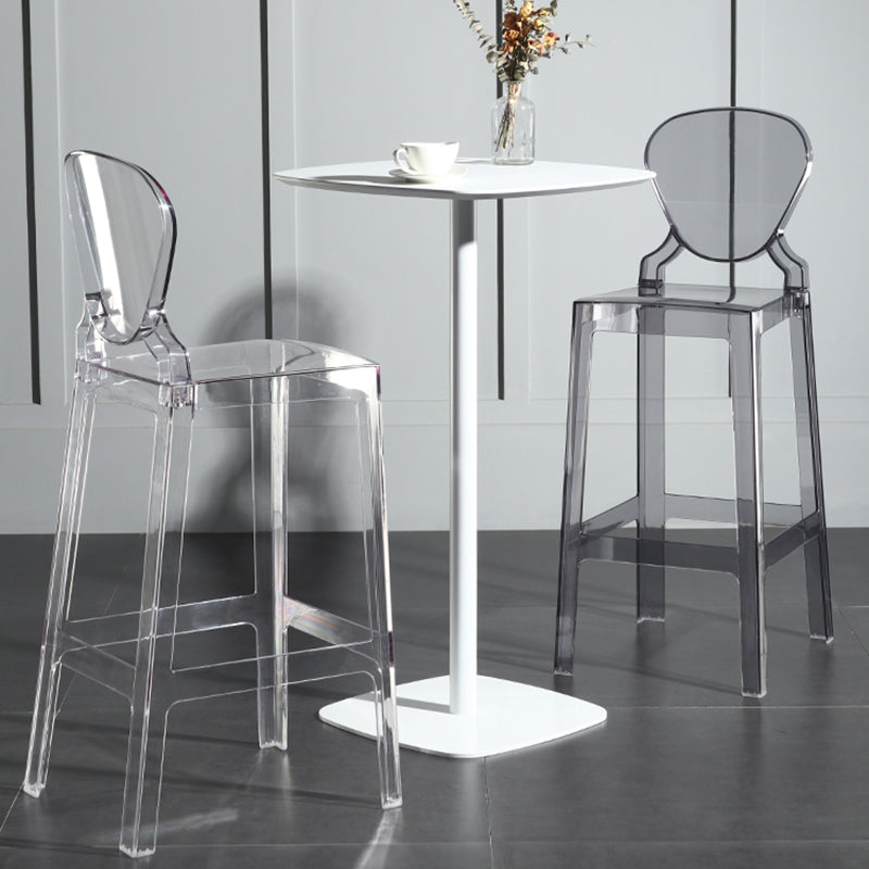 Nordic Style 30-inch Barstool Transparent Plastic Backrest Bar Stool for Dining Room Clearhalo 'Bar Furniture' 'Bar Stools' 'bar_stools' 'furn' 'furn_bar_stools' 'furniture_bar_stools' 'Kitchen & Dining Furniture' 'kitchen&dining_furn' 'kitchen' 'kitchen_furn' Furniture' 4212403