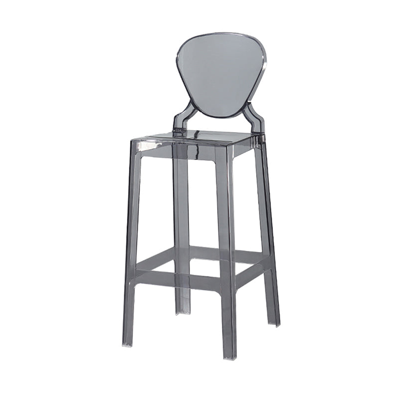 Nordic Style 30-inch Barstool Transparent Plastic Backrest Bar Stool for Dining Room Clearhalo 'Bar Furniture' 'Bar Stools' 'bar_stools' 'furn' 'furn_bar_stools' 'furniture_bar_stools' 'Kitchen & Dining Furniture' 'kitchen&dining_furn' 'kitchen' 'kitchen_furn' Furniture' 4212407