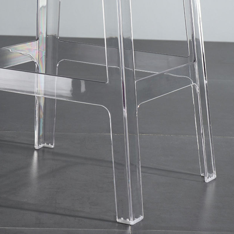 Nordic Style 30-inch Barstool Transparent Plastic Backrest Bar Stool for Dining Room Clearhalo 'Bar Furniture' 'Bar Stools' 'bar_stools' 'furn' 'furn_bar_stools' 'furniture_bar_stools' 'Kitchen & Dining Furniture' 'kitchen&dining_furn' 'kitchen' 'kitchen_furn' Furniture' 4212411