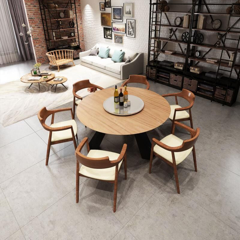 Solid Wood Dining Table Contemporary Dining Site Table with Tripod Base Clearhalo ' dining_table' 'Dining Tables & Seating' 'Dining Tables' 'Furniture' 'furniture_dining_table' 'Kitchen & Dining Furniture' 'kitchen&dining_furn' 'kitchen' 'kitchen_dining_table' 4212417