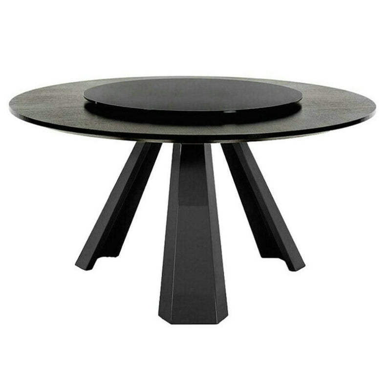 Solid Wood Dining Table Contemporary Dining Site Table with Tripod Base Black Clearhalo ' dining_table' 'Dining Tables & Seating' 'Dining Tables' 'Furniture' 'furniture_dining_table' 'Kitchen & Dining Furniture' 'kitchen&dining_furn' 'kitchen' 'kitchen_dining_table' 4212418