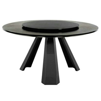 Solid Wood Dining Table Contemporary Dining Site Table with Tripod Base Black Clearhalo ' dining_table' 'Dining Tables & Seating' 'Dining Tables' 'Furniture' 'furniture_dining_table' 'Kitchen & Dining Furniture' 'kitchen&dining_furn' 'kitchen' 'kitchen_dining_table' 4212418