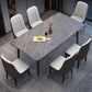 Contemporary Home Sintered Stone Scratch Resistant Dining Table Rectangle Table with 4 Legs Base Clearhalo ' dining_table' 'Dining Tables & Seating' 'Dining Tables' 'Furniture' 'furniture_dining_table' 'Kitchen & Dining Furniture' 'kitchen&dining_furn' 'kitchen' 'kitchen_dining_table' 4212452
