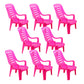 Modern Indoor Plastic Dining Arm Chairs Stackable Ladder Back Dining Armchairs Pink 8 Piece Set Clearhalo ' kitchen&dining_furn' 'Dining Chairs' 'Dining Tables & Seating' 'dining_chair' 'furn' 'furn_dining_chair' 'Furniture' 'furniture_dining_chair' 'Kitchen & Dining Furniture' 'kitchen' 4236962