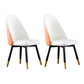 Wood Leather Scandinavian Style Dining Chair Armless Solid Back Chair White-Orange 2 Piece Set Clearhalo ' kitchen&dining_furn' 'Dining Chairs' 'Dining Tables & Seating' 'dining_chair' 'furn' 'furn_dining_chair' 'Furniture' 'furniture_dining_chair' 'Kitchen & Dining Furniture' 'kitchen' 4236972