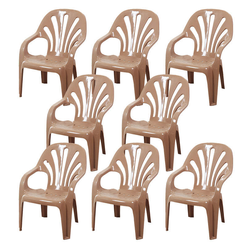 Modern Plastic Dining Arm Chairs Indoor Stackable Windsor Dining Armchair Khaki 8 Piece Set Clearhalo ' kitchen&dining_furn' 'Dining Chairs' 'Dining Tables & Seating' 'dining_chair' 'furn' 'furn_dining_chair' 'Furniture' 'furniture_dining_chair' 'Kitchen & Dining Furniture' 'kitchen' 4236986