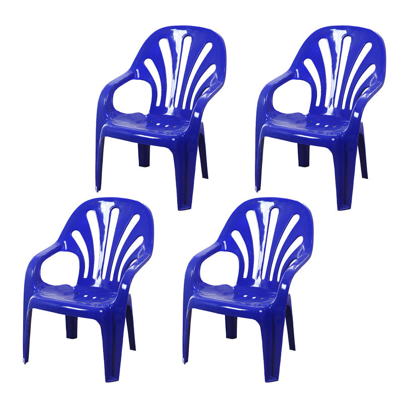 Modern Plastic Dining Arm Chairs Indoor Stackable Windsor Dining Armchair Dark Blue 4 Piece Set Clearhalo ' kitchen&dining_furn' 'Dining Chairs' 'Dining Tables & Seating' 'dining_chair' 'furn' 'furn_dining_chair' 'Furniture' 'furniture_dining_chair' 'Kitchen & Dining Furniture' 'kitchen' 4236989