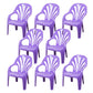 Modern Plastic Dining Arm Chairs Indoor Stackable Windsor Dining Armchair Purple 8 Piece Set Clearhalo ' kitchen&dining_furn' 'Dining Chairs' 'Dining Tables & Seating' 'dining_chair' 'furn' 'furn_dining_chair' 'Furniture' 'furniture_dining_chair' 'Kitchen & Dining Furniture' 'kitchen' 4236996