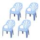 Modern Plastic Dining Arm Chairs Indoor Stackable Windsor Dining Armchair Light Blue 4 Piece Set Clearhalo ' kitchen&dining_furn' 'Dining Chairs' 'Dining Tables & Seating' 'dining_chair' 'furn' 'furn_dining_chair' 'Furniture' 'furniture_dining_chair' 'Kitchen & Dining Furniture' 'kitchen' 4236997