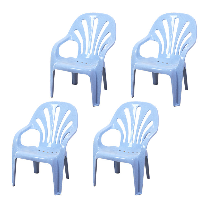 Modern Plastic Dining Arm Chairs Indoor Stackable Windsor Dining Armchair Light Blue 4 Piece Set Clearhalo ' kitchen&dining_furn' 'Dining Chairs' 'Dining Tables & Seating' 'dining_chair' 'furn' 'furn_dining_chair' 'Furniture' 'furniture_dining_chair' 'Kitchen & Dining Furniture' 'kitchen' 4236997