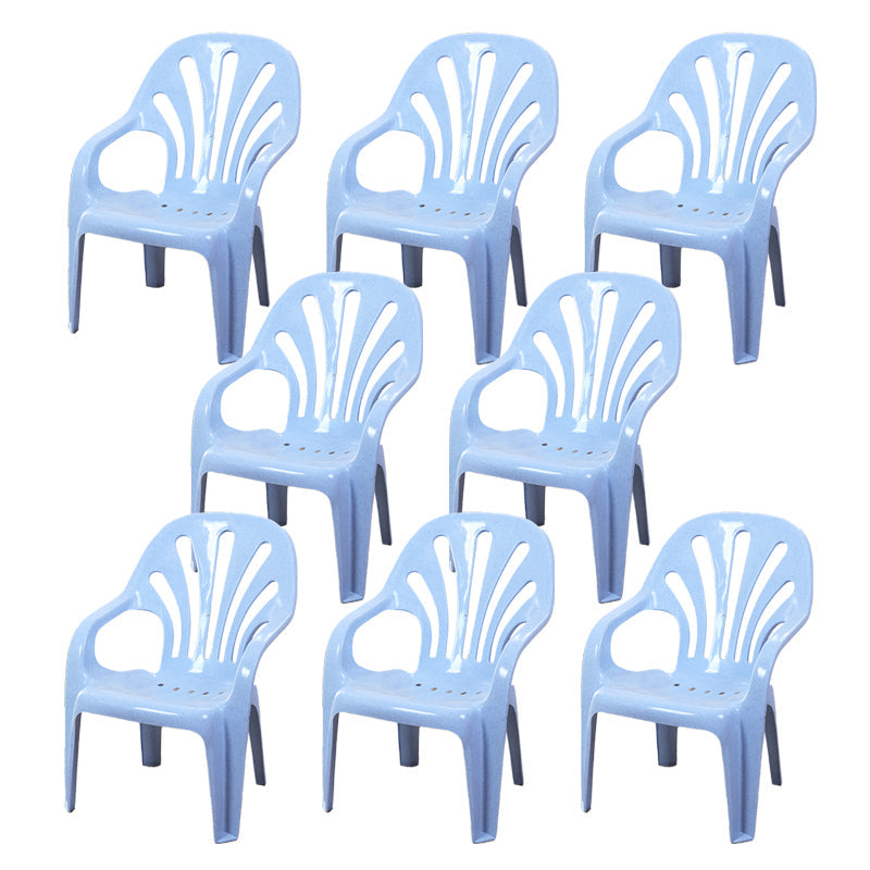 Modern Plastic Dining Arm Chairs Indoor Stackable Windsor Dining Armchair Light Blue 8 Piece Set Clearhalo ' kitchen&dining_furn' 'Dining Chairs' 'Dining Tables & Seating' 'dining_chair' 'furn' 'furn_dining_chair' 'Furniture' 'furniture_dining_chair' 'Kitchen & Dining Furniture' 'kitchen' 4236998