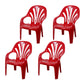 Modern Plastic Dining Arm Chairs Indoor Stackable Windsor Dining Armchair Red 4 Piece Set Clearhalo ' kitchen&dining_furn' 'Dining Chairs' 'Dining Tables & Seating' 'dining_chair' 'furn' 'furn_dining_chair' 'Furniture' 'furniture_dining_chair' 'Kitchen & Dining Furniture' 'kitchen' 4236999