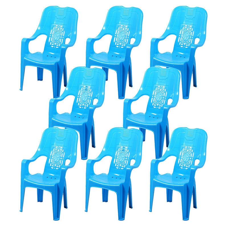 Modern Indoor Plastic Dining Arm Chairs Stackable High Back Dining Armchairs Blue 8 Piece Set Clearhalo ' kitchen&dining_furn' 'Dining Chairs' 'Dining Tables & Seating' 'dining_chair' 'furn' 'furn_dining_chair' 'Furniture' 'furniture_dining_chair' 'Kitchen & Dining Furniture' 'kitchen' 4237005