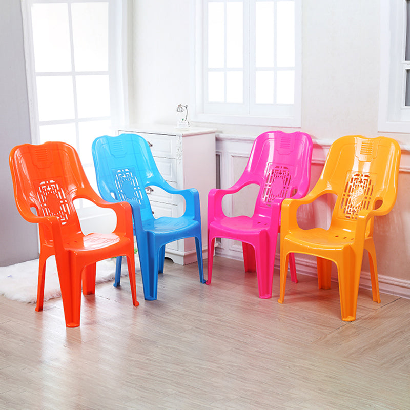 Modern Indoor Plastic Dining Arm Chairs Stackable High Back Dining Armchairs Clearhalo ' kitchen&dining_furn' 'Dining Chairs' 'Dining Tables & Seating' 'dining_chair' 'furn' 'furn_dining_chair' 'Furniture' 'furniture_dining_chair' 'Kitchen & Dining Furniture' 'kitchen' 4237012