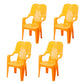 Modern Indoor Plastic Dining Arm Chairs Stackable High Back Dining Armchairs Yellow 4 Piece Set Clearhalo ' kitchen&dining_furn' 'Dining Chairs' 'Dining Tables & Seating' 'dining_chair' 'furn' 'furn_dining_chair' 'Furniture' 'furniture_dining_chair' 'Kitchen & Dining Furniture' 'kitchen' 4237013