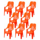 Modern Indoor Plastic Dining Arm Chairs Stackable High Back Dining Armchairs Orange 8 Piece Set Clearhalo ' kitchen&dining_furn' 'Dining Chairs' 'Dining Tables & Seating' 'dining_chair' 'furn' 'furn_dining_chair' 'Furniture' 'furniture_dining_chair' 'Kitchen & Dining Furniture' 'kitchen' 4237016