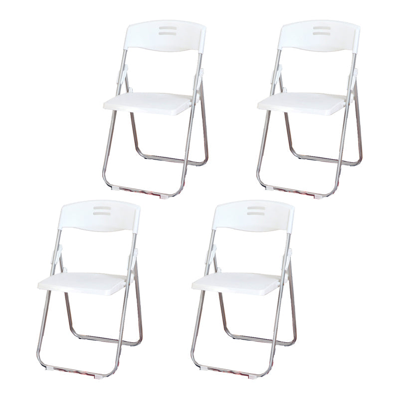 Metal Modern Indoor-Outdoor Side Chair Open Back Dining Side Chair White-Silver 4 Piece Set Clearhalo ' kitchen&dining_furn' 'Dining Chairs' 'Dining Tables & Seating' 'dining_chair' 'furn' 'furn_dining_chair' 'Furniture' 'furniture_dining_chair' 'Kitchen & Dining Furniture' 'kitchen' 4237053