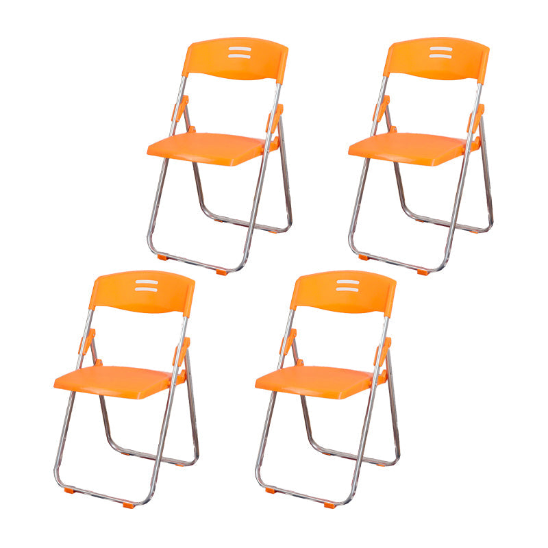 Metal Modern Indoor-Outdoor Side Chair Open Back Dining Side Chair Orange 4 Piece Set Clearhalo ' kitchen&dining_furn' 'Dining Chairs' 'Dining Tables & Seating' 'dining_chair' 'furn' 'furn_dining_chair' 'Furniture' 'furniture_dining_chair' 'Kitchen & Dining Furniture' 'kitchen' 4237059