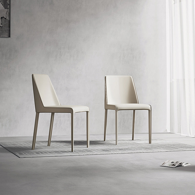 Modern Design Solid Back Dining Side Chairs Leather Armless Dining Chairs for Kitchen Clearhalo ' kitchen&dining_furn' 'Dining Chairs' 'Dining Tables & Seating' 'dining_chair' 'furn' 'furn_dining_chair' 'Furniture' 'furniture_dining_chair' 'Kitchen & Dining Furniture' 'kitchen' 4237067