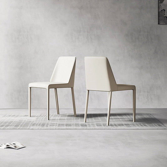 Modern Design Solid Back Dining Side Chairs Leather Armless Dining Chairs for Kitchen Clearhalo ' kitchen&dining_furn' 'Dining Chairs' 'Dining Tables & Seating' 'dining_chair' 'furn' 'furn_dining_chair' 'Furniture' 'furniture_dining_chair' 'Kitchen & Dining Furniture' 'kitchen' 4237069