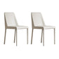Modern Design Solid Back Dining Side Chairs Leather Armless Dining Chairs for Kitchen Ivory 2 Piece Set Clearhalo ' kitchen&dining_furn' 'Dining Chairs' 'Dining Tables & Seating' 'dining_chair' 'furn' 'furn_dining_chair' 'Furniture' 'furniture_dining_chair' 'Kitchen & Dining Furniture' 'kitchen' 4237073