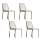Modern Design Solid Back Dining Side Chairs Leather Armless Dining Chairs for Kitchen Ivory 4 Piece Set Clearhalo ' kitchen&dining_furn' 'Dining Chairs' 'Dining Tables & Seating' 'dining_chair' 'furn' 'furn_dining_chair' 'Furniture' 'furniture_dining_chair' 'Kitchen & Dining Furniture' 'kitchen' 4237074