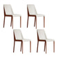 Modern Design Solid Back Dining Side Chairs Leather Armless Dining Chairs for Kitchen White 4 Piece Set Clearhalo ' kitchen&dining_furn' 'Dining Chairs' 'Dining Tables & Seating' 'dining_chair' 'furn' 'furn_dining_chair' 'Furniture' 'furniture_dining_chair' 'Kitchen & Dining Furniture' 'kitchen' 4237080