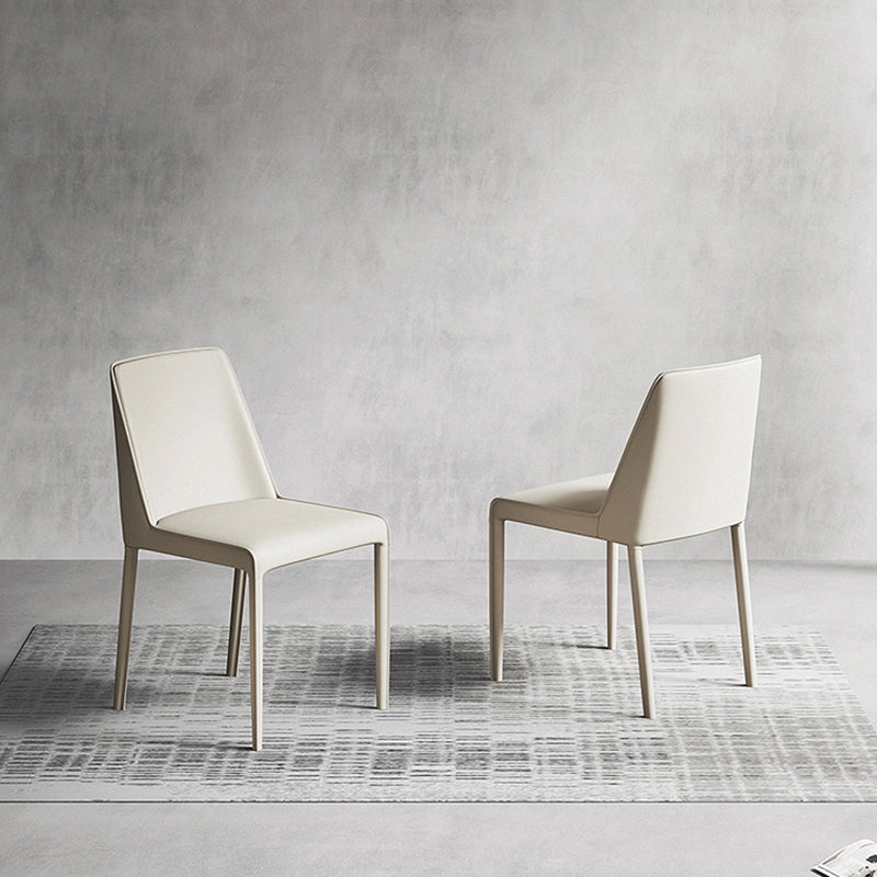 Modern Design Solid Back Dining Side Chairs Leather Armless Dining Chairs for Kitchen Clearhalo ' kitchen&dining_furn' 'Dining Chairs' 'Dining Tables & Seating' 'dining_chair' 'furn' 'furn_dining_chair' 'Furniture' 'furniture_dining_chair' 'Kitchen & Dining Furniture' 'kitchen' 4237081