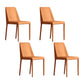 Modern Design Solid Back Dining Side Chairs Leather Armless Dining Chairs for Kitchen Orange 4 Piece Set Clearhalo ' kitchen&dining_furn' 'Dining Chairs' 'Dining Tables & Seating' 'dining_chair' 'furn' 'furn_dining_chair' 'Furniture' 'furniture_dining_chair' 'Kitchen & Dining Furniture' 'kitchen' 4237084