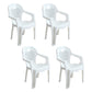 Modern Indoor Plastic Dining Arm Chairs Stackable Windsor Dining Armchairs White 4 Piece Set Clearhalo ' kitchen&dining_furn' 'Dining Chairs' 'Dining Tables & Seating' 'dining_chair' 'furn' 'furn_dining_chair' 'Furniture' 'furniture_dining_chair' 'Kitchen & Dining Furniture' 'kitchen' 4237087
