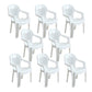 Modern Indoor Plastic Dining Arm Chairs Stackable Windsor Dining Armchairs White 8 Piece Set Clearhalo ' kitchen&dining_furn' 'Dining Chairs' 'Dining Tables & Seating' 'dining_chair' 'furn' 'furn_dining_chair' 'Furniture' 'furniture_dining_chair' 'Kitchen & Dining Furniture' 'kitchen' 4237088
