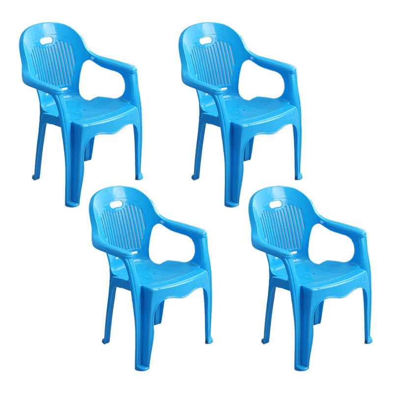 Modern Indoor Plastic Dining Arm Chairs Stackable Windsor Dining Armchairs Blue 4 Piece Set Clearhalo ' kitchen&dining_furn' 'Dining Chairs' 'Dining Tables & Seating' 'dining_chair' 'furn' 'furn_dining_chair' 'Furniture' 'furniture_dining_chair' 'Kitchen & Dining Furniture' 'kitchen' 4237094