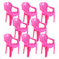 Modern Indoor Plastic Dining Arm Chairs Stackable Windsor Dining Armchairs Red 8 Piece Set Clearhalo ' kitchen&dining_furn' 'Dining Chairs' 'Dining Tables & Seating' 'dining_chair' 'furn' 'furn_dining_chair' 'Furniture' 'furniture_dining_chair' 'Kitchen & Dining Furniture' 'kitchen' 4237100