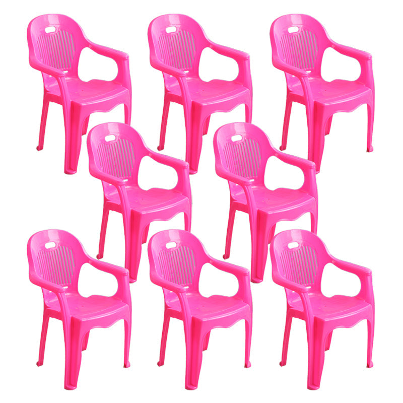 Modern Indoor Plastic Dining Arm Chairs Stackable Windsor Dining Armchairs Red 8 Piece Set Clearhalo ' kitchen&dining_furn' 'Dining Chairs' 'Dining Tables & Seating' 'dining_chair' 'furn' 'furn_dining_chair' 'Furniture' 'furniture_dining_chair' 'Kitchen & Dining Furniture' 'kitchen' 4237100