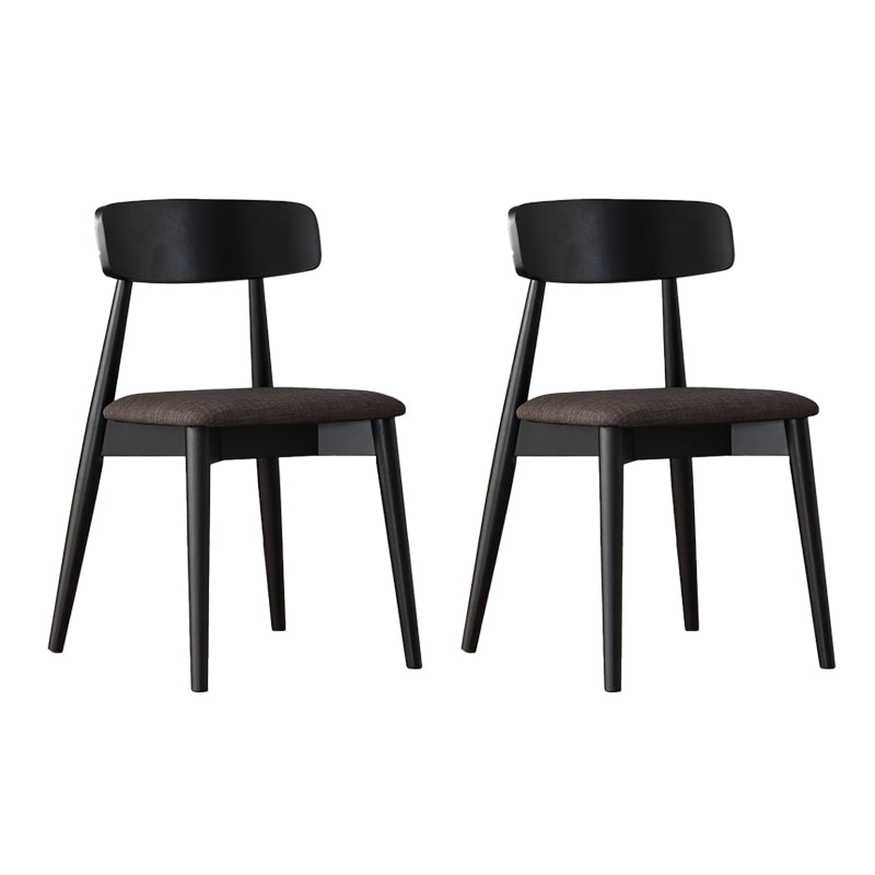 Scandinavian Style Wood Dining Chair Open Back Dining Side Chair (Set of 2) Black Clearhalo ' kitchen&dining_furn' 'Dining Chairs' 'Dining Tables & Seating' 'dining_chair' 'furn' 'furn_dining_chair' 'Furniture' 'furniture_dining_chair' 'Kitchen & Dining Furniture' 'kitchen' 4237103