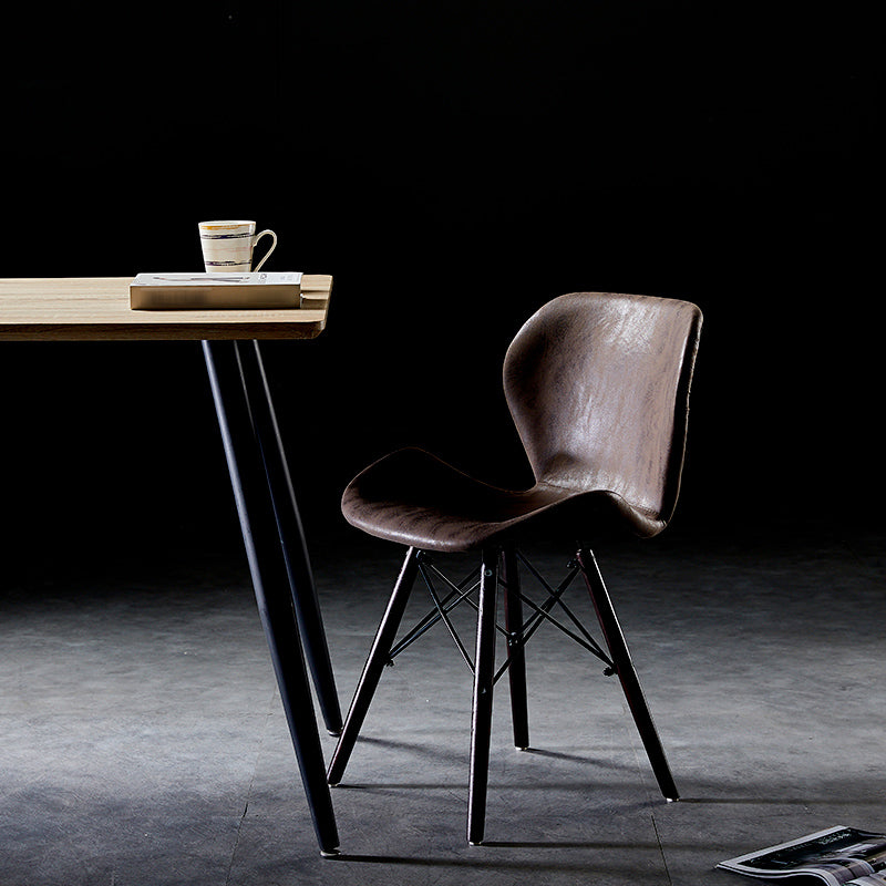 Indoor Industrial Side Chair Wingback Wood Upholstered Dining Room Chair Clearhalo ' kitchen&dining_furn' 'Dining Chairs' 'Dining Tables & Seating' 'dining_chair' 'furn' 'furn_dining_chair' 'Furniture' 'furniture_dining_chair' 'Kitchen & Dining Furniture' 'kitchen' 4237122