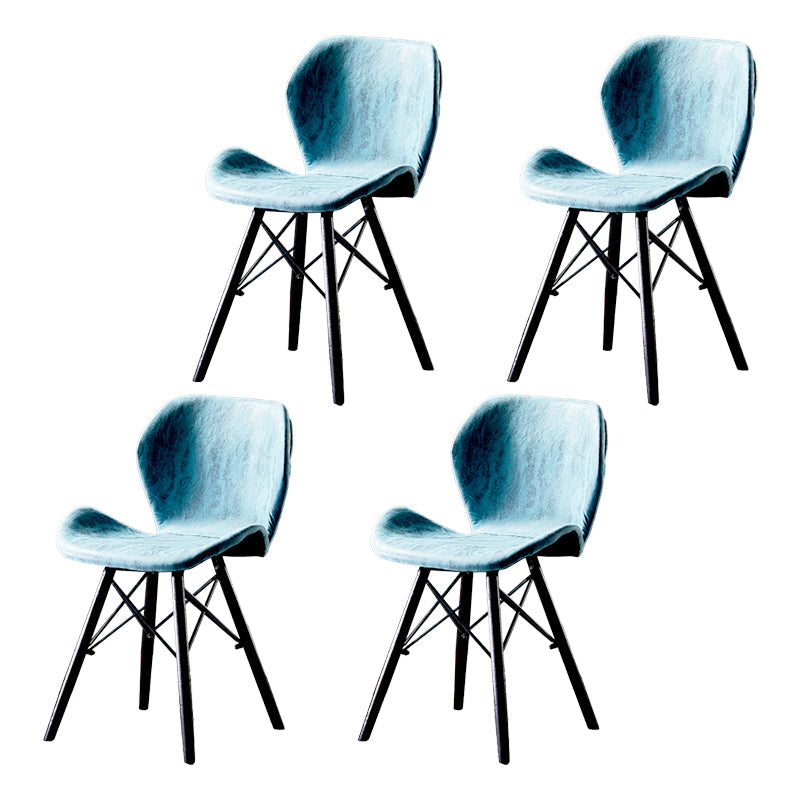 Indoor Industrial Side Chair Wingback Wood Upholstered Dining Room Chair Blue 4 Piece Set Clearhalo ' kitchen&dining_furn' 'Dining Chairs' 'Dining Tables & Seating' 'dining_chair' 'furn' 'furn_dining_chair' 'Furniture' 'furniture_dining_chair' 'Kitchen & Dining Furniture' 'kitchen' 4237129