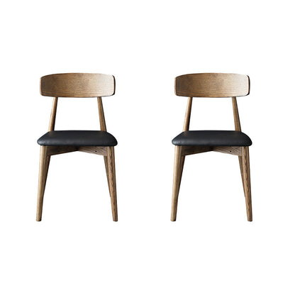 Contemporary Wood Dining Room Chair Open Back Dining Side Chair (Set of 2) Black-Brown Clearhalo ' kitchen&dining_furn' 'Dining Chairs' 'Dining Tables & Seating' 'dining_chair' 'furn' 'furn_dining_chair' 'Furniture' 'furniture_dining_chair' 'Kitchen & Dining Furniture' 'kitchen' 4237138