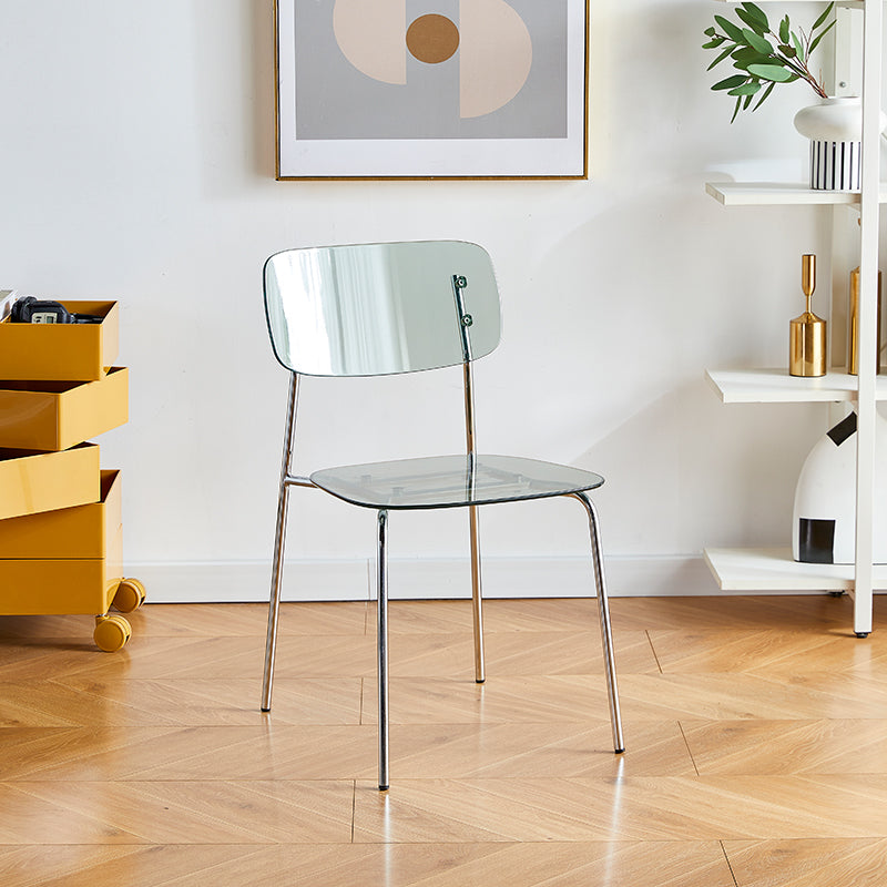 Modern Indoor-Outdoor Metal Dining Chair Home Armless Stacking Side Chair Green 1 Piece Clearhalo ' kitchen&dining_furn' 'Dining Chairs' 'Dining Tables & Seating' 'dining_chair' 'furn' 'furn_dining_chair' 'Furniture' 'furniture_dining_chair' 'Kitchen & Dining Furniture' 'kitchen' 4237151