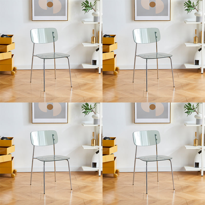 Modern Indoor-Outdoor Metal Dining Chair Home Armless Stacking Side Chair Green 4 Piece Set Clearhalo ' kitchen&dining_furn' 'Dining Chairs' 'Dining Tables & Seating' 'dining_chair' 'furn' 'furn_dining_chair' 'Furniture' 'furniture_dining_chair' 'Kitchen & Dining Furniture' 'kitchen' 4237155