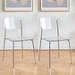 Modern Indoor-Outdoor Metal Dining Chair Home Armless Stacking Side Chair Clear 2 Piece Set Clearhalo ' kitchen&dining_furn' 'Dining Chairs' 'Dining Tables & Seating' 'dining_chair' 'furn' 'furn_dining_chair' 'Furniture' 'furniture_dining_chair' 'Kitchen & Dining Furniture' 'kitchen' 4237158