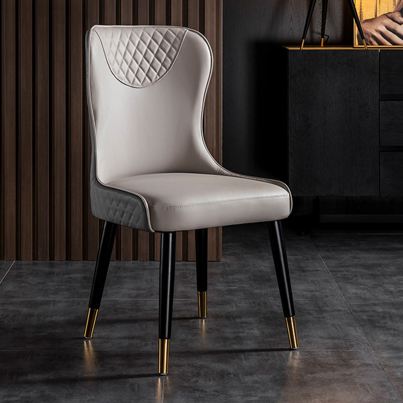 Contemporary Style PU Leather Dining Chairs Upholstered Wingback Chair for Kitchen Clearhalo ' kitchen&dining_furn' 'Dining Chairs' 'Dining Tables & Seating' 'dining_chair' 'furn' 'furn_dining_chair' 'Furniture' 'furniture_dining_chair' 'Kitchen & Dining Furniture' 'kitchen' 4237170