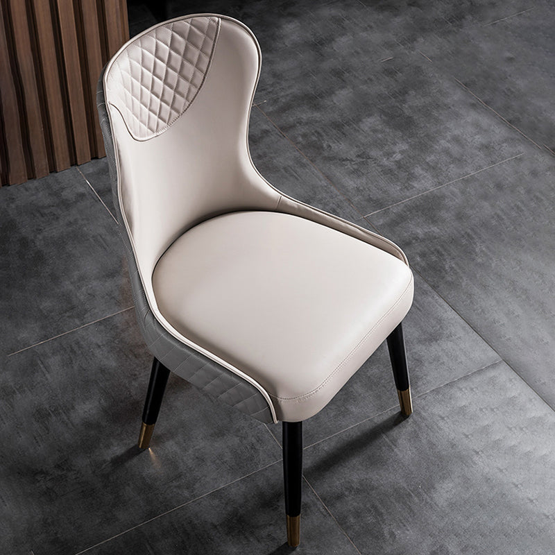 Contemporary Style PU Leather Dining Chairs Upholstered Wingback Chair for Kitchen Clearhalo ' kitchen&dining_furn' 'Dining Chairs' 'Dining Tables & Seating' 'dining_chair' 'furn' 'furn_dining_chair' 'Furniture' 'furniture_dining_chair' 'Kitchen & Dining Furniture' 'kitchen' 4237173