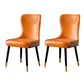 Contemporary Style PU Leather Dining Chairs Upholstered Wingback Chair for Kitchen Brown 2 Piece Set Clearhalo ' kitchen&dining_furn' 'Dining Chairs' 'Dining Tables & Seating' 'dining_chair' 'furn' 'furn_dining_chair' 'Furniture' 'furniture_dining_chair' 'Kitchen & Dining Furniture' 'kitchen' 4237179